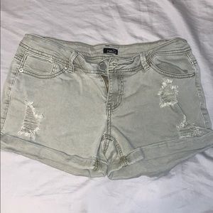 Faded Green Jean Shorts